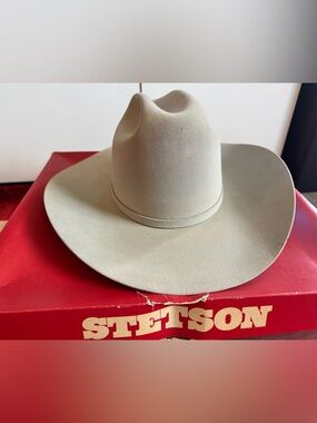Stetson vintage Ruidoso 6x mist gray sz 7 1/8 Western Cowboy Hat